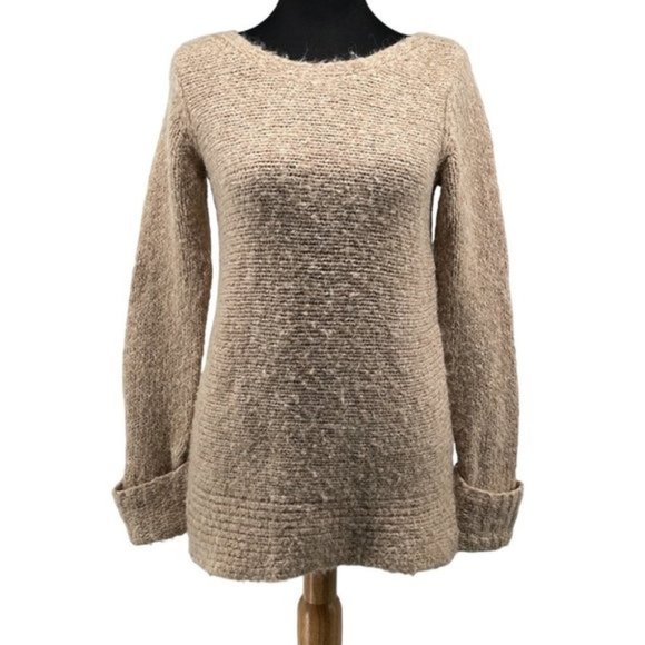 CLUB Monaco neutral wool alpaca blend sweater minimalist warm soft - Picture 2 of 8